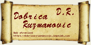 Dobrica Ružmanović vizit kartica